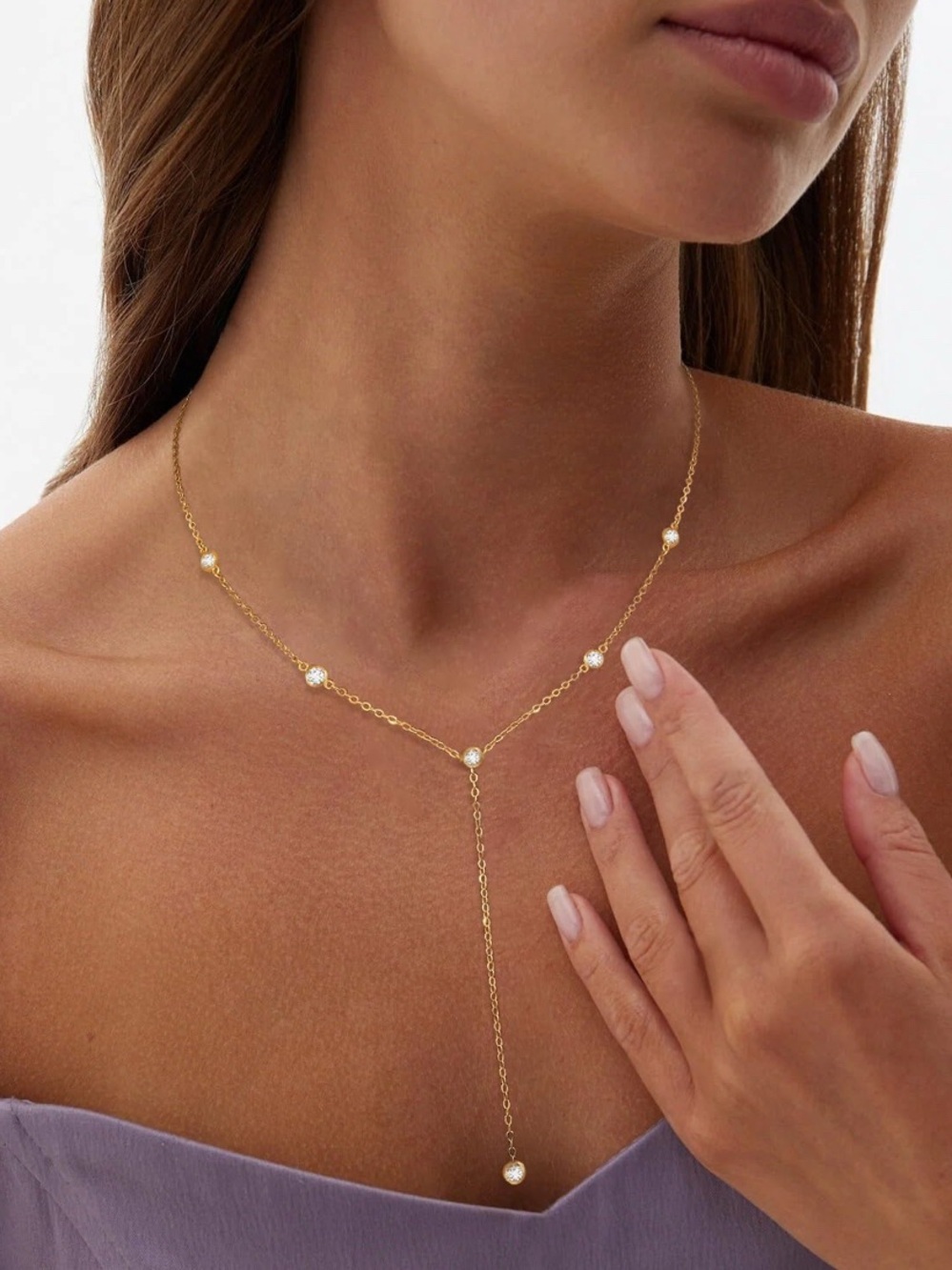 14k Gold Plated Y Necklace